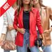 Women's Clothing Street Style Pure Color Casual Fashion Three color Leather Jacket _mkmklike.com