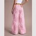 Women's Low Rise Washed Loose Fitting Straight Leg Pink Leopard Print Jeans for Cross Border E-commerce Wholesale Export_mkmklike.com
