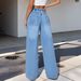 Women's Relaxed Fit Vintage Straight Leg Jeans – Stretchy Wide Leg Denim Pants With Casual Drape (Light Blue, S/M/L/Xl)_mkmklike.com