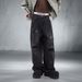 Men's Black Washed Graffiti Jeans - Oversized Straight Leg With Distressed & Hand-Painted Details (S-3xl) - Urban Streetwear Essential_mkmklike.com