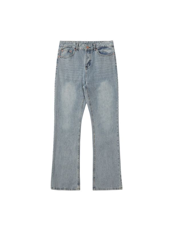 Men's Clothing Hot Selling Pants New Paris Bootcut Ice Blue Black Grey Natural Wash Falling Color Micro Pull Pants Jeans_mkmklike.com