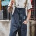 Pure Madden Workwear American Retro Navy Deck Overalls Straight Wide-Leg Suit Suspender Jeans Men Autumn_mkmklike.com