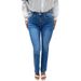 "Pearl-Embellished Flared Jeans For Women – Sexy High-Waisted Hip-Lifting Denim Pants (Dark Blue, Sizes S-XL)"_mkmklike.com