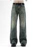 Vintage Blue High Street Straight Leg Bootcut Jeans For Men & Women – Classic Retro Denim Pants With Slim Fit Design_mkmklike.com