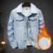 Loom Fleece-Lined Denim For Men 2024 Winter European And American Simple Elegant Slim Fit Casual Thickened Warm Men's Jacket_mkmklike.com