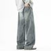 2025 Washed Denim Pants For Men's Four Seasons, New Loose Wide Design, Showing Height And Straight Leg Rest_mkmklike.com