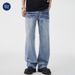 Lightning Burst Pattern Washed Jeans Men's American High Street Tied Flower Washed Trousers_mkmklike.com
