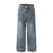 High Two-Piece Patchwork Jeans For Men Street Style Hip-Hop Loose Casual Cool Washed Straight Long Pants_mkmklike.com