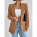 Women's Clothing autumn and winter solid color lapel small suit temperament commuter jacket_mkmklike.com