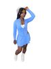 women's clothing sports casual tight waist long sleeve flared skirt two piece suit (with safety pants_mkmklike.com