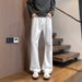 Nordmann American Style White Flared Scimitar Jeans For Men High Street Trendy Brand Vibe Slim Fit Straight Long Pants_mkmklike.com