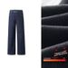 Men's Fleece Lined Wide Leg Straight Leg Jeans Denim_mkmklike.com