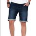 Big & Tall Men's Stretch Denim Shorts - 5-Inch Inseam Roll-Cuff Casual Summer Shorts With Elastic Waistband_mkmklike.com