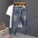 New Retro Jeans Men's Summer Thin Nostalgic American Loose Jeans Men's Large Size Trendy Jeans_mkmklike.com