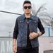 Spring And Autumn Large Size Denim Vest Men's Fattened Plus Size Denim Shirt Trendy Fat Large Fat Guy Vest Vest_mkmklike.com