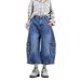 2025 American Retro Splicing Pocket Scimitar Jeans Men's And Women's Trend Hip-hop Loose Wide-leg Tooling Cropped Pants_mkmklike.com
