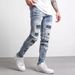 Men's Clothing High-quality Men's Worn-out Stretch Jeans Skinny Jeans Men's Jeans_mkmklike.com