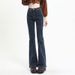 Women's High-Waisted Slim Fit Flared Jeans Petite Versatile Black Pants for Spring And Autumn_mkmklike.com