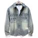 Men's Trendy Distressed Washed Denim Jacket Lapel Spring Autumn New Arrival Stylish Simple Design Trendy Shirt_mkmklike.com