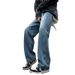 Nordmann Yellow Mud Color Jeans Men's Autumn And Winter Falling Loose Wide Leg Casual High Street Trend Retro Washed Straight-leg_mkmklike.com