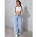 "Retro High-Waisted Jeans – Relaxed Wide-Leg Trousers With Soft Drape & Vintage Wash (90s Style, Comfort Fit, Effortless Silhouette)"_mkmklike.com