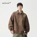 American Retro PU Leather Men, Loose Fit, High Street Style, Melard Collar, Baseball Jacket, Couple's Jacket For Spring_mkmklike.com