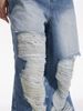 Men's Grunge Raw-Hem Distressed Jeans | Urban Loose Fit | Light Blue & Black | S-XXXL_mkmklike.com