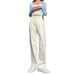 White Narrow Wide-Leg Straight Jeans Autumn Winter New High-Waisted Slimming Petite Draped Floor-Length Pants For Women_mkmklike.com