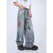Voguo Relay Distressed Jeans For Men & Women – Slimming Loose Straight Leg Baggy Pants With Ripped Details & Streetwear Style_mkmklike.com