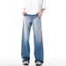 Men's & Women's Classic Cleanfit Blue Washed Denim Jeans – Relaxed Straight Leg, Comfortable Cotton, Versatile For Casual Wear_mkmklike.com