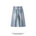 American Retro Washed Cropped Jeans For Men, Summer Casual Versatile Sporty Loose Wide-leg Straight Shorts_mkmklike.com