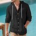 European And American Cross-Border Solid Color Fashion Shirt Men's Casual Sports Cotton Linen Long Sleeve_mkmklike.com