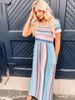 Women's Clothing Loose round neck short sleeve long dress woman_mkmklike.com