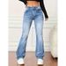 Women's Clothing Flared Jeans For Women High Waist Hip Lift Leg Enhancing Long Pants Retro Small Size Slim Fit Autumn Style_mkmklike.com