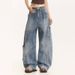 Trendy American Silhouette Scimitar Jeans Men's High Street Design Pants Washed Straight Wide-leg Trousers_mkmklike.com