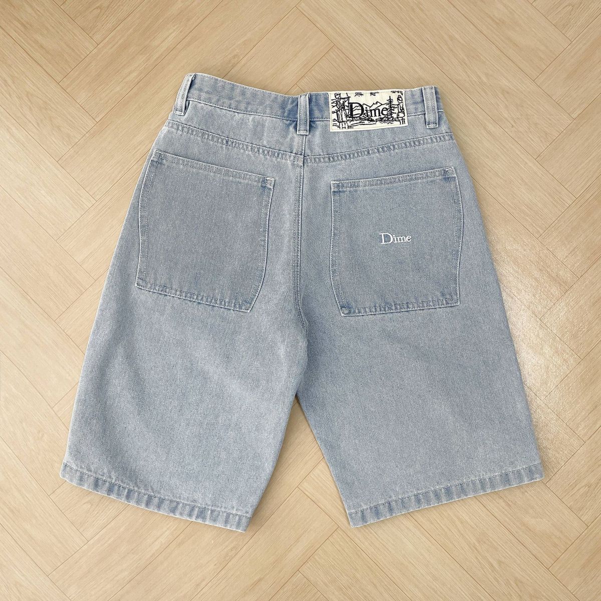 Men's Baggy Straight Leg Jeans Dime Skateboarding Trendy Embroidered Denim Loose Fitting Mid Waist Long Pants With Slight Stretch_mkmklike.com