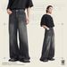 Men's Korean-Style Loose Straight Jeans – Retro Ripped Denim Pants (S-XL, Black Gray)Men's Clothing_mkmklike.com