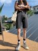 K Cowboy Retro Denim Shorts Women's New High Waisted Straight Leg Five Quarter Pants Loose Wide Leg Shorts_mkmklike.com