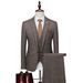 3pcs men's clothing check slim casual suit blazer set_mkmklike.com