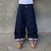 Men's Clothing High Street Straight Leg Jeans Midweight Polyester Printed Loose Trousers Floor-Length Trendy_mkmklike.com