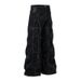 Men's American Retro Washed Denim Jeans High Street Style Loose Wide Leg Straight Leg Floor Length Trousers Black Blue Cotton_mkmklike.com