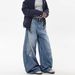 Men's Retro Silhouette Curved Blade Jeans Loose Fit Niche Design Three Dimensional Cut Summer Denim American Style_mkmklike.com