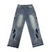 Men's Clothing Printed Jeans Straight Leg Loose Fit Long Pants Printed Straight-Leg Jeans – Washed Denim Pants With Urban Street Art Design (XL-3XL)_mkmklike.com