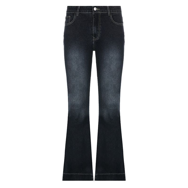 New Women's Straight Flared Jeans Temperament Street Hot Girl Low Waist Mopping Pants Trousers_mkmklike.com