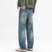 New Cleanfit Jeans Men's Loose Straight Versatile American Retro Double Craft Washed Trendy Brand Large Size Zhiyi Clothes Decoration Shili Coco Eight_mkmklike.com