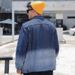 Gradually Change Color Denim Jacket Men's Fattening Plus Size Trend Washed Denim Jacket Men's Tide Xintang Denim Wholesale_mkmklike.com