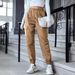 Women's Clothing New Women's Multi color Casual Overalls Multi pocket Skinny Pants Women_mkmklike.com