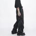 Nordmann American Style Vibe High Street Retro Wahed Wrinkled Jean For Men, Niche Decontructed Deign Straight-Leg Flared_mkmklike.com