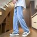 Suitable For All Seasons Tencel Jeans Summer Thin Straight Loose Casual Long 2025 New Wide-leg Pants For Men_mkmklike.com