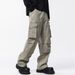 American Paratrooper Workwear Jeans Men's Trendy Brand Pleated Multi-Pocket Straight Pants Loose Versatile Solid Color_mkmklike.com